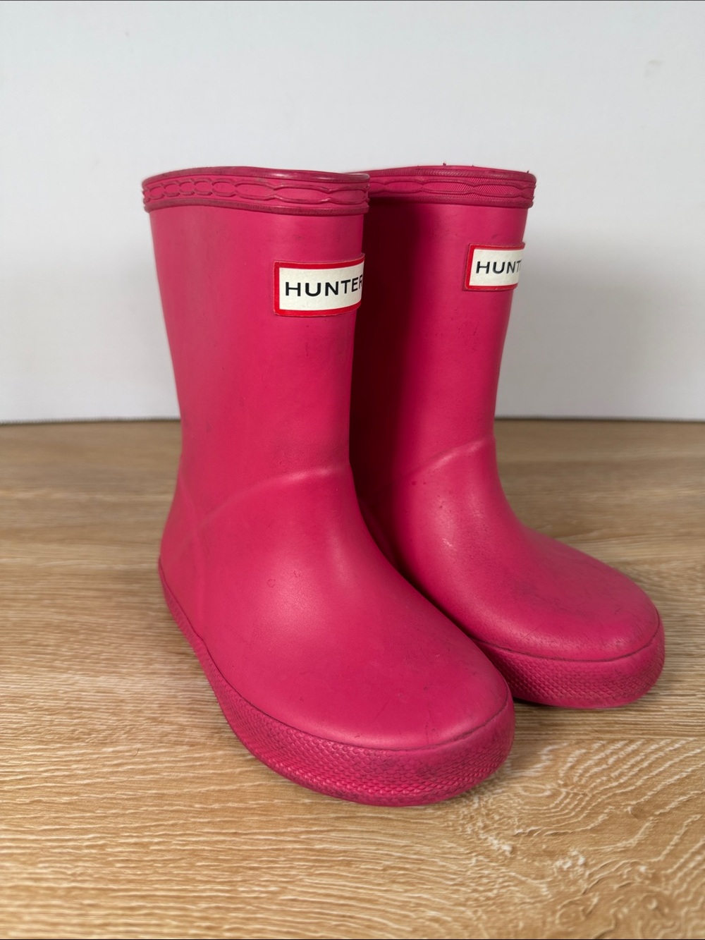 Hunter Kids Bright Pink Waterproof Rain Boots